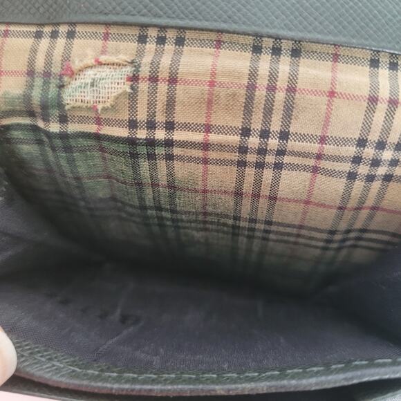 Burberry Wallet Green Coin Case Holder Pouch Leather Compact Mini Logo - Picture 4 of 9